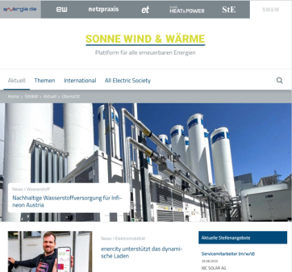 Screenshot der Zeitschrift Sonne Wind & W&auml;rme