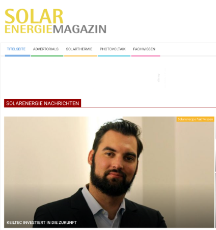 Screenshot des Solar Energiemagazins