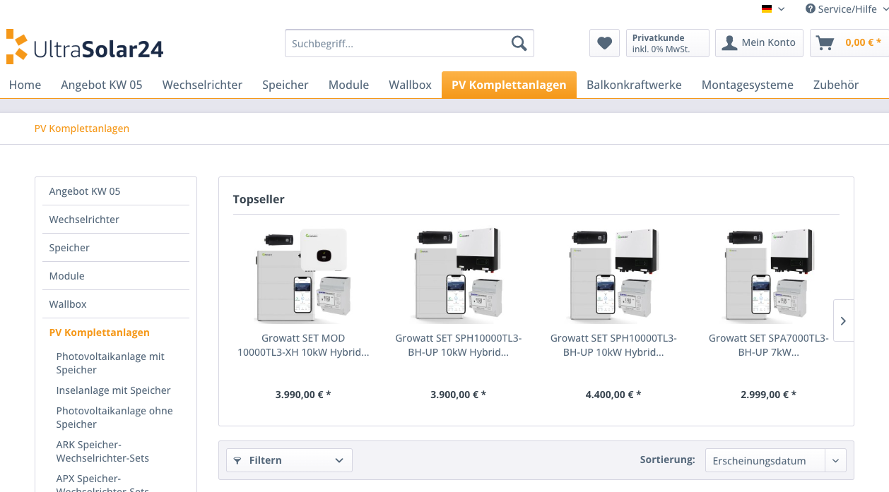 Balkonkraftwerk: UltraSolar24 - Shop