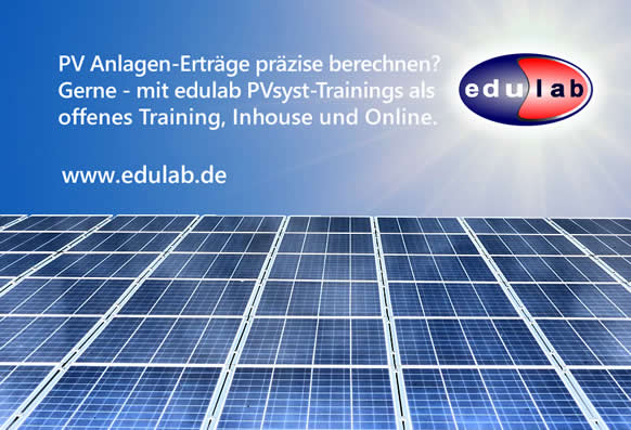 Solaranlagen Installateur - edulab PV Syst Training - PVSyst Training